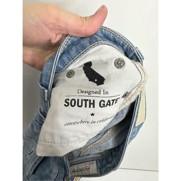 Adriano Goldschmied Cigarette Roll-up Light Wash Distressed Jeans Size 27R - Picture 12 of 13